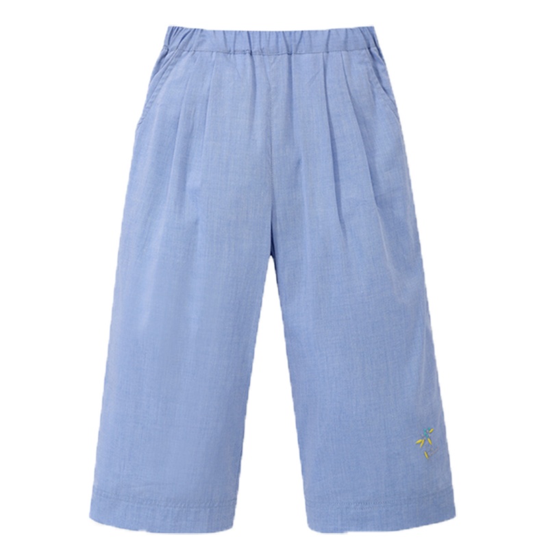 丽婴房童装女童宽松阔腿裤夏季宝宝新款纯棉七分裤儿童休闲裤2020