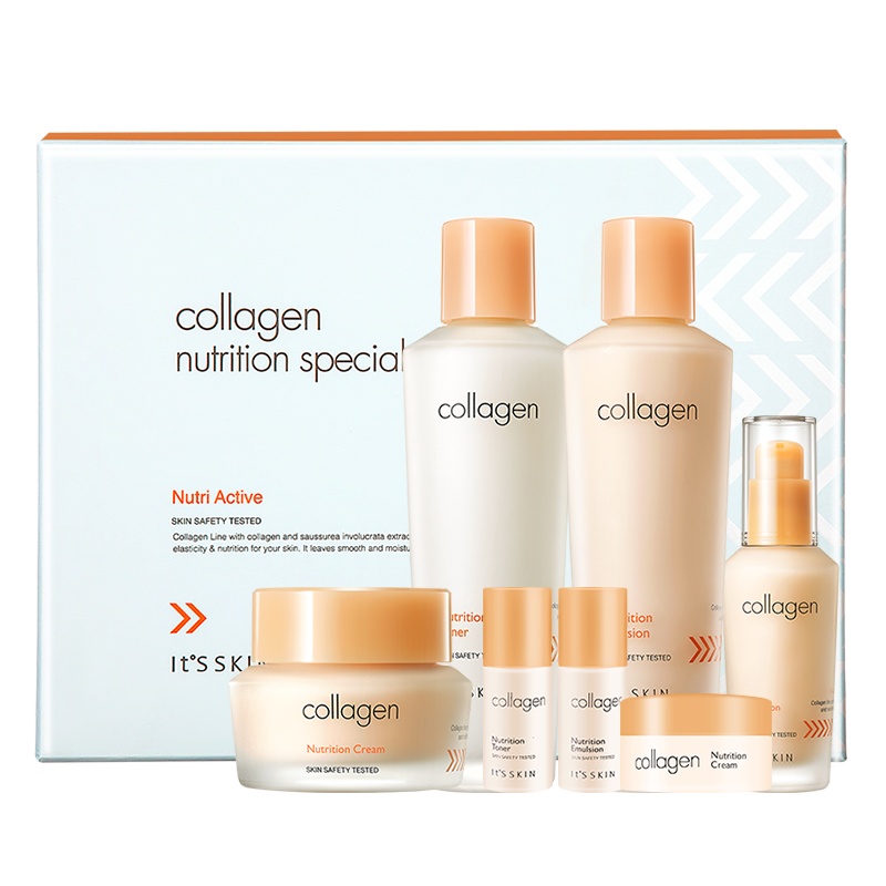 It's skin伊思面部护肤胶原蛋白四件套盒(爽肤水150ml+ 乳液150ml +精华40ml+面霜50ml)