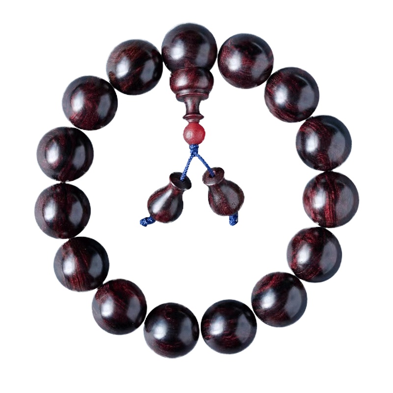 梵心阁 海南黄花梨手串1.5 紫油梨收藏级送礼 高油密老料水波纹海黄手串 男女手链文玩手链 15mm收藏级紫油梨