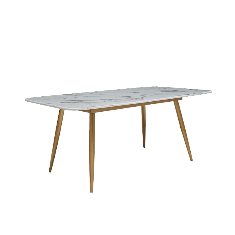 恒享家 餐桌 北欧大理石餐桌长方形不锈钢简约现代餐桌椅组合家用饭桌餐台