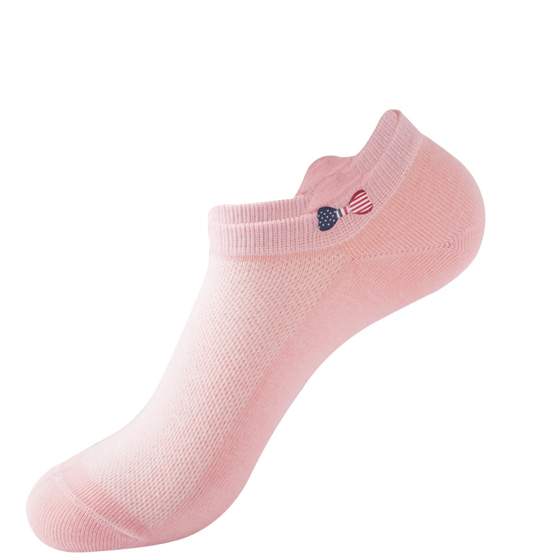 浪莎袜子女士纯棉夏季薄款浅口高棉烫印韩版学院风低帮休闲船袜6双