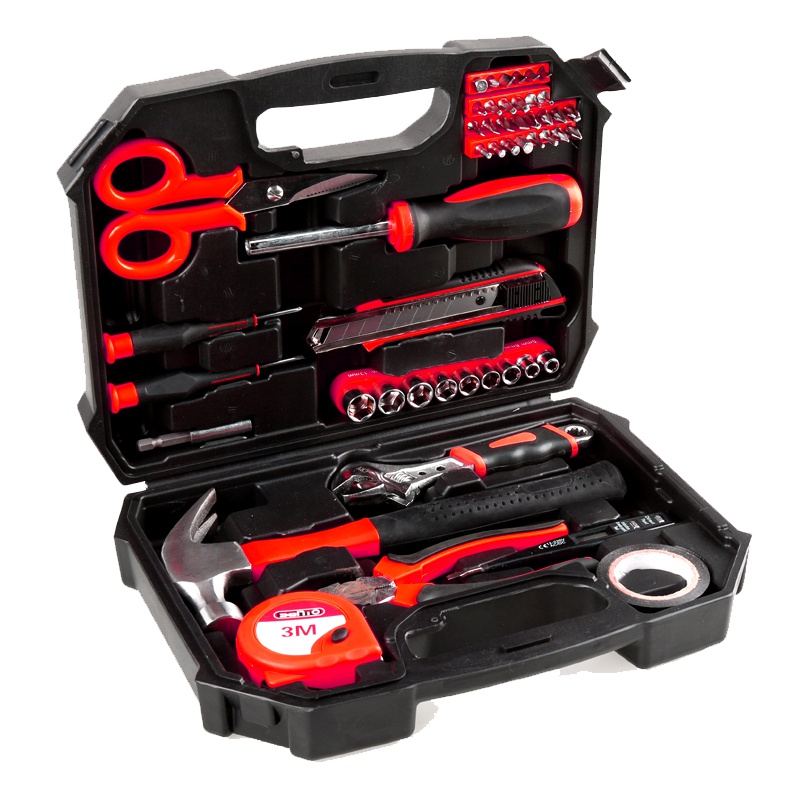 赛拓(SANTO)家用工具套装 维修工具箱组套49件套0380 手动工具 螺丝批锤子扳手钳子