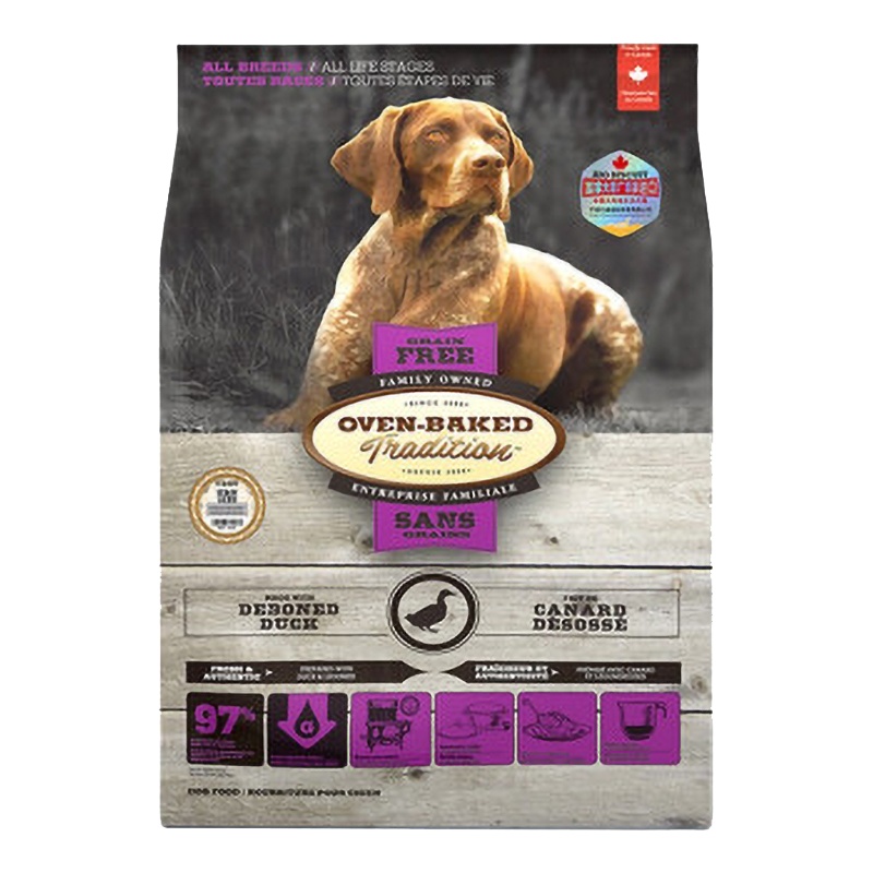 加拿大原装进口欧恩焙狗粮奥云宝低温烘焙无谷鸭肉易消化金毛泰迪通用型全犬粮 鸭肉5磅(2.27公斤)