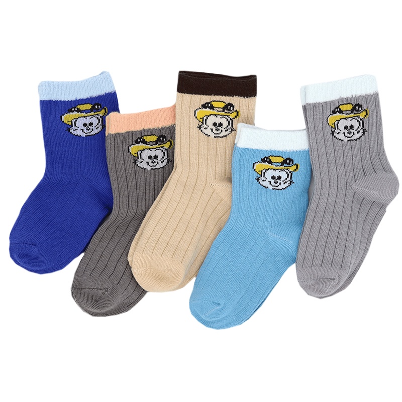 巴布豆配饰儿童袜子男童女童中筒袜清纯 棉袜小童学生宝宝袜春秋薄款