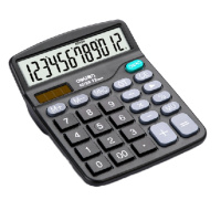 得力(deli)双电源桌面办公计算器 12位大屏幕桌面计算机 办公文具用品 837