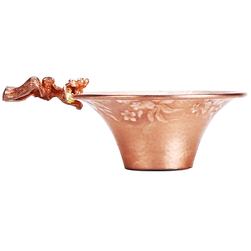 領藝 茶漏茶滤茶叶过滤器泡茶神器创意茶隔家用功夫茶具配件 紫铜茶漏