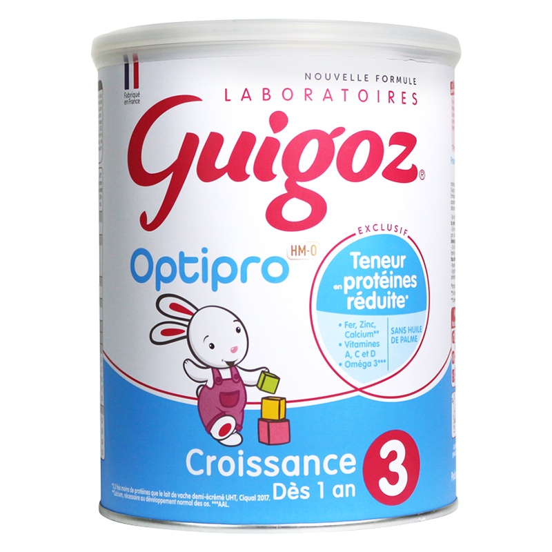 法国进口 古戈氏Guigoz 3段奶粉 经典配方成长奶粉 小乖兔蓝罐12个月以上900g*6罐装