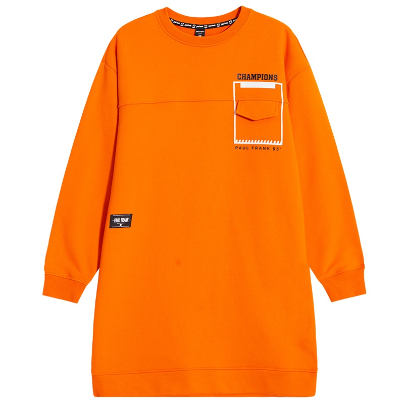 Paul Frank/大嘴猴秋装年新款女法式连衣裙气质长袖宽松洋气