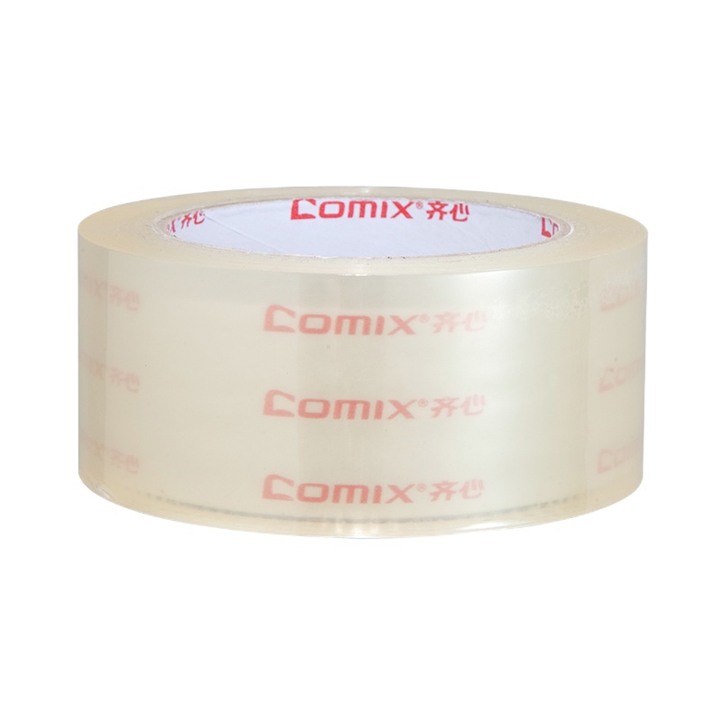 齐心（COMIX） 透明封箱胶带 透明胶带 封箱带 打包封箱胶带 宽胶带48mm*100y