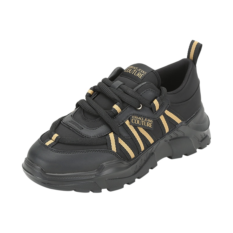 范思哲 VERSACE JEANS COUTURE 男士 织物配皮系带休闲运动鞋E0YWASC3 71969