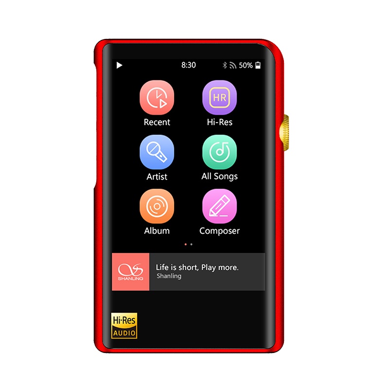 山灵(SHANLING) M2X无损音乐HiFi发烧蓝牙播放器学生mp3触摸屏WiFi双向蓝牙输出 限量红金色