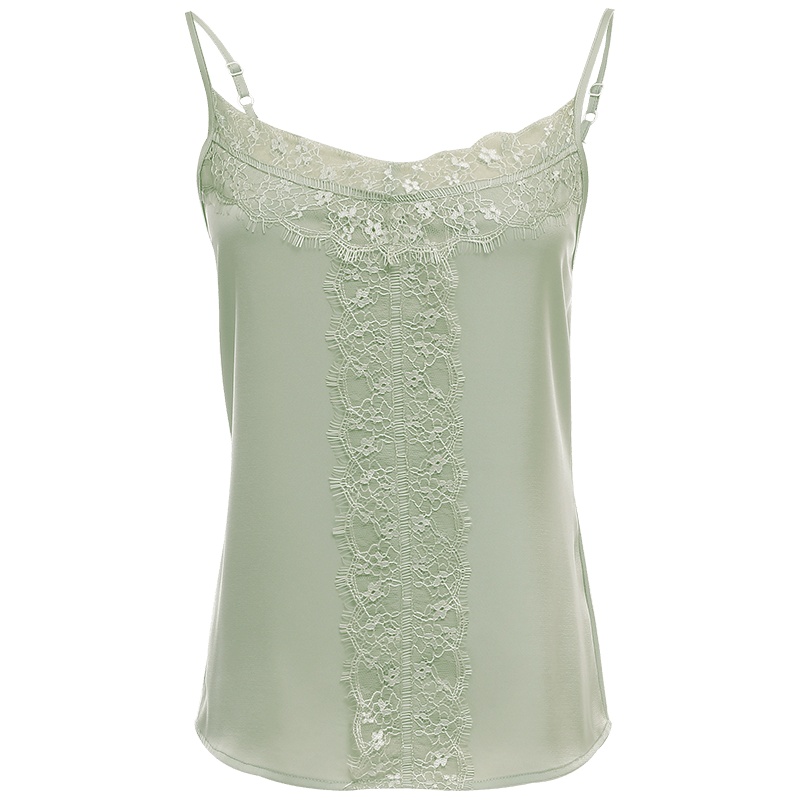 欧昵雪夏季ins性感睫毛蕾丝吊带背心女内搭无袖背心上衣