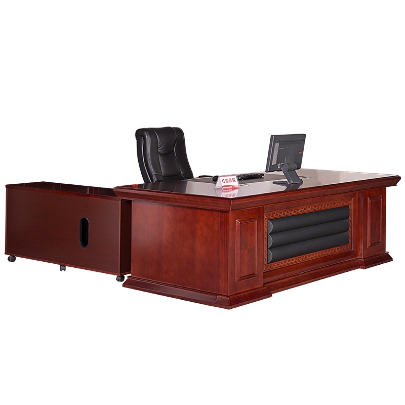 [红心家居]办公桌主管桌大班台油漆实木贴皮经理桌办公家具