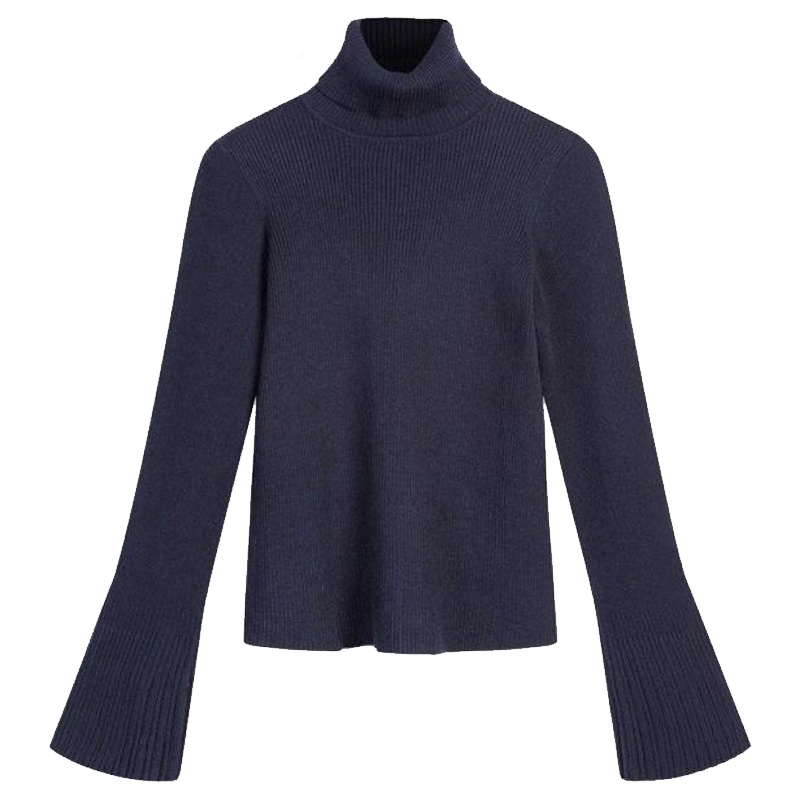 拉夏贝尔秋装新款韩版时尚紧身显瘦套头长袖打底针织衫女10014713