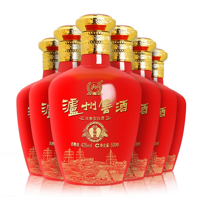 泸州老窖出品 泸州窖酒紫陶装 42度 500ml*6 整箱装白酒