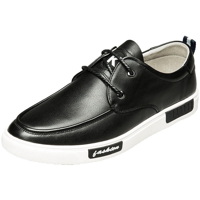 康奈男鞋 秋季系带平跟圆头潮流休闲皮鞋男韩版纯色板鞋1175732