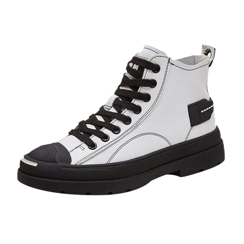 达芙妮2019秋款真皮小白鞋女新款高帮网红韩版百搭学生爆潮鞋