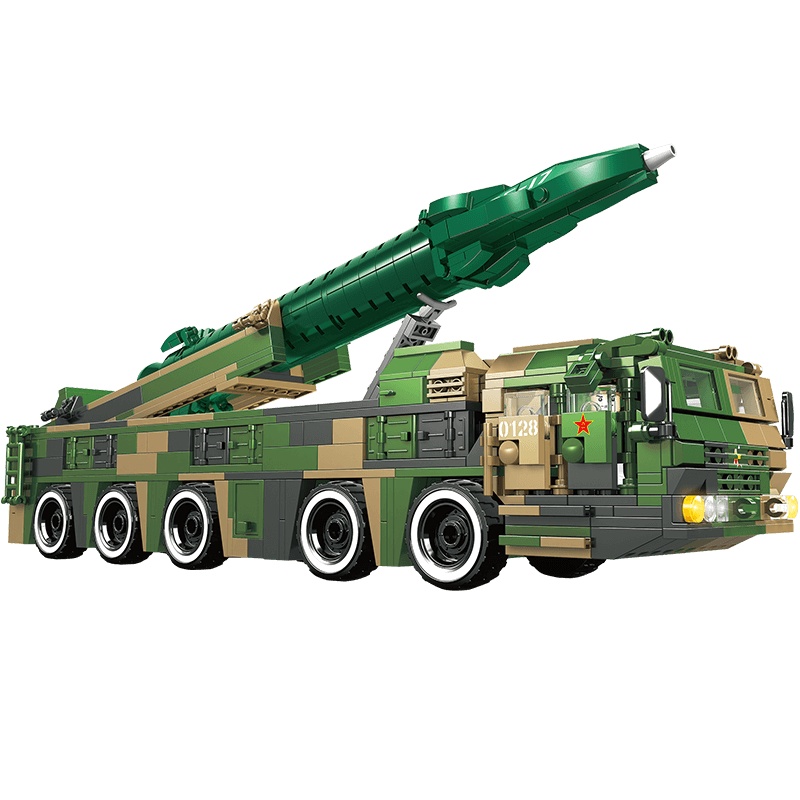 沃马新品玩具儿童拼装益智积木导弹世界东风-17高超音速导弹模型C0128