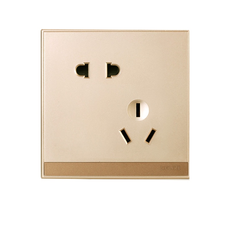 德力西开关插座暗装家用768金16A空调三孔电脑一开双控五孔插座