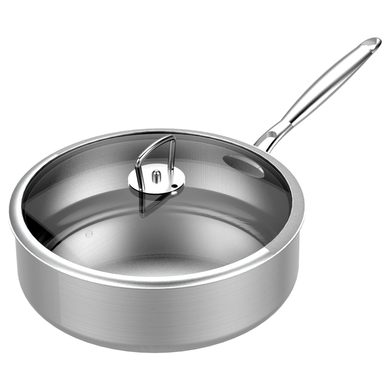 利仁(Liven)御釜多层钢平底煎锅BX-J3003炉灶通用30cm口径304不锈钢快速导热少油烟易清洗防止氧化
