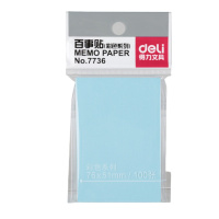 得力 百事贴 便利贴 标签纸 便签纸 强黏性可反复粘撕 颜色随机12包装 7736