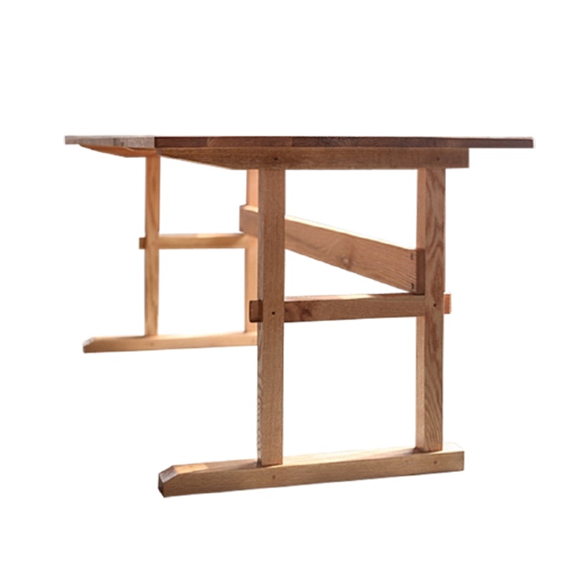 单边阿斯卡利工作台北欧简约日式红橡原木 画案大书台书画桌11x