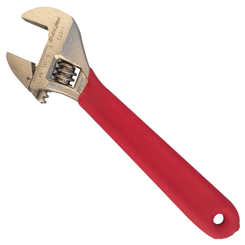 力易得(ENDURA)10英寸沾塑柄防滑活扳手 带刻度活动扳手 E2013