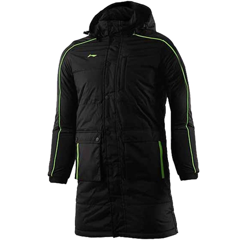 李宁棉服男 冬季过膝长棉服 轻薄棉袄保暖防寒加长运动棉衣