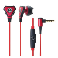 铁三角(Audio-technica)ATH-CHX5IS时尚魅力单体均衡入耳式耳麦手机通话耳机 红色
