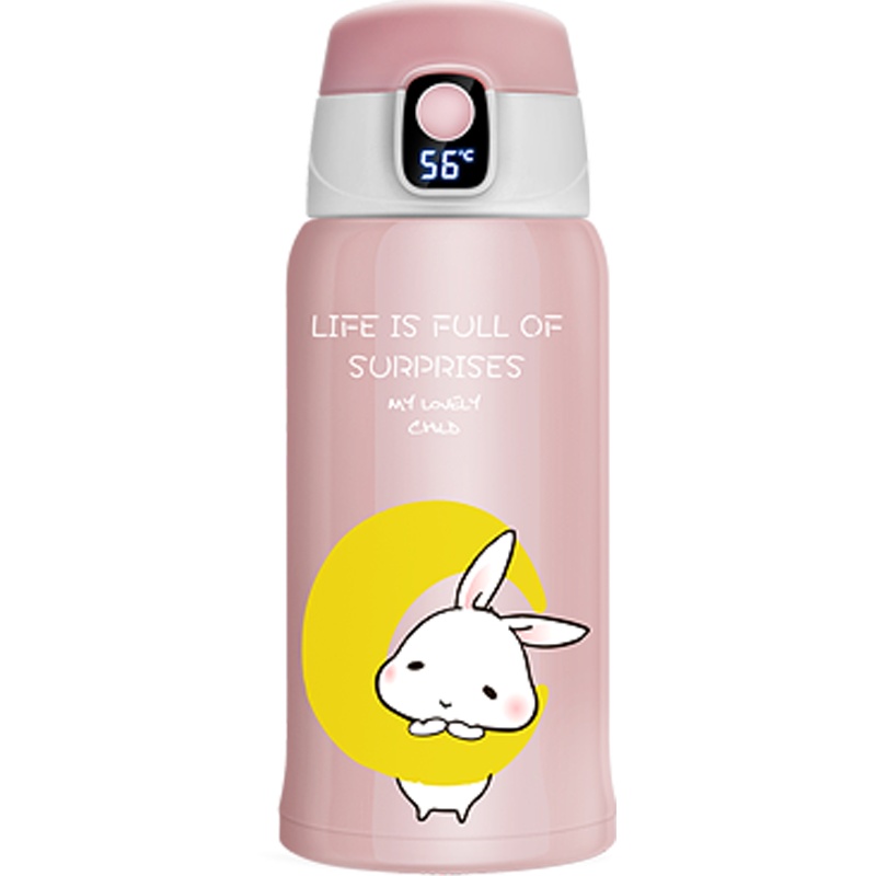 亲爱的/HOOMEY保温杯儿童智能便携水壶带吸管两用小学生幼儿园女宝宝防摔水杯子