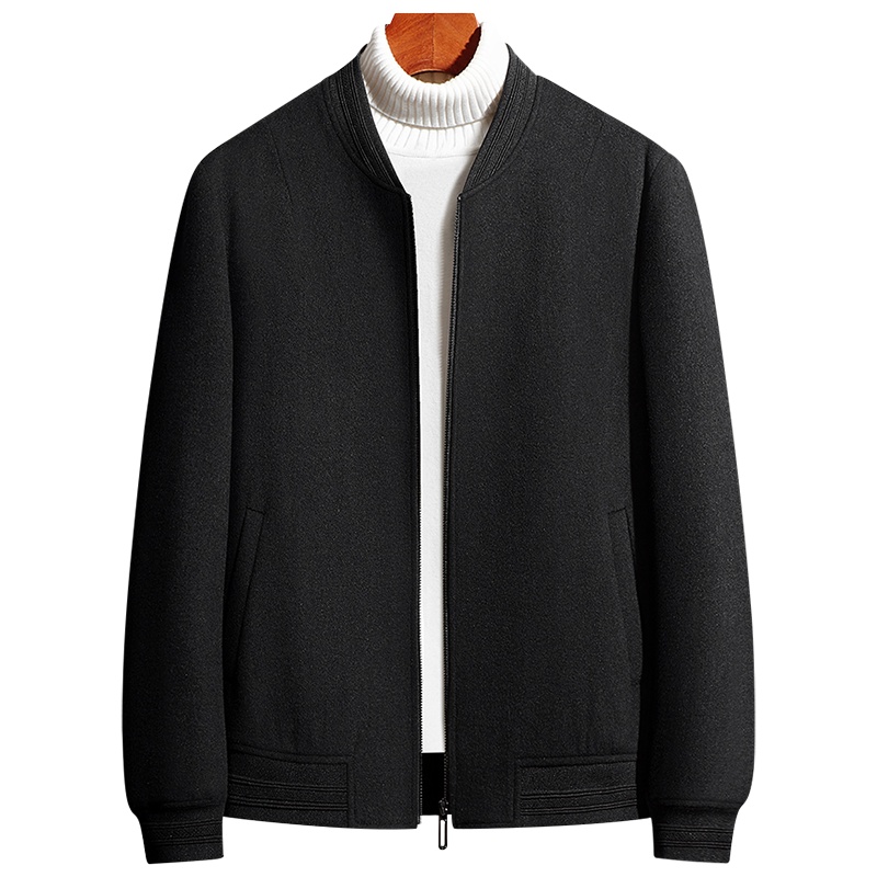 秋冬新款羊毛呢大衣男短款呢子外套无羊绒羊毛双面呢大衣男夹克 SQLM2002