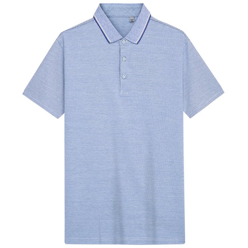 HODO红豆男装夏季短袖POLOT恤衫全棉条纹微弹翻领休闲时尚短袖男