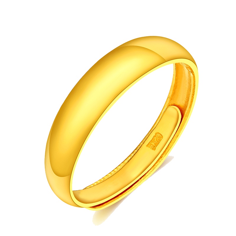 ZHAO LIANG兆亮珠宝 黄金戒指男女款金戒指足金999简约光圈光面指环宽情侣活口戒指