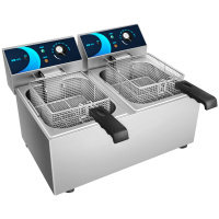 东贝电炸炉商用炸土豆片锅EF-12L-2电炸锅单缸双缸炸串炸薯条油条机油炸机