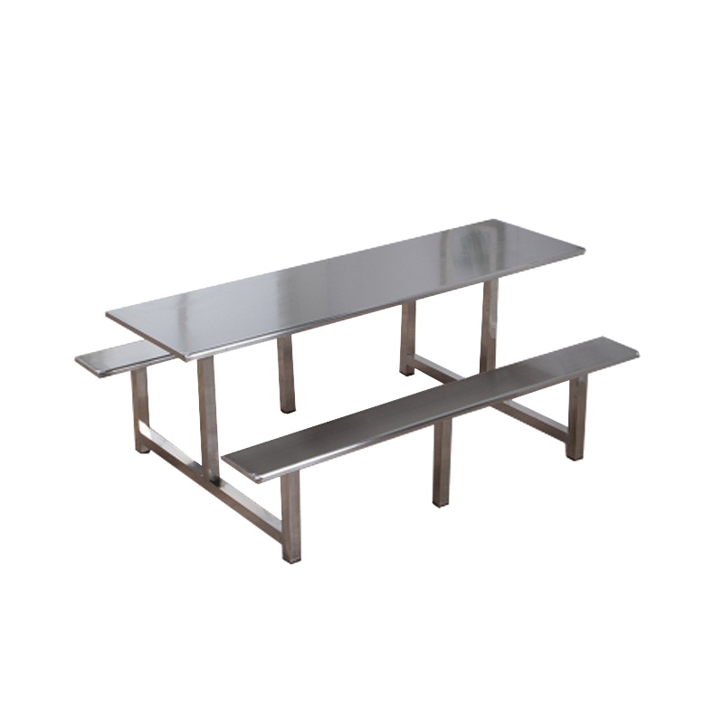 臻远不锈钢连体桌椅组合常规款