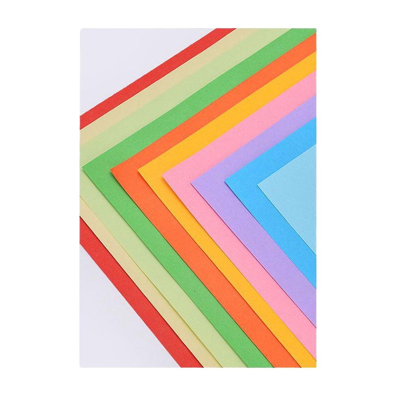 A4彩色复印纸打印纸混色可选批发手工折纸硬卡纸蓝色红色绿 A4十色混装[加厚80克] 100张/包