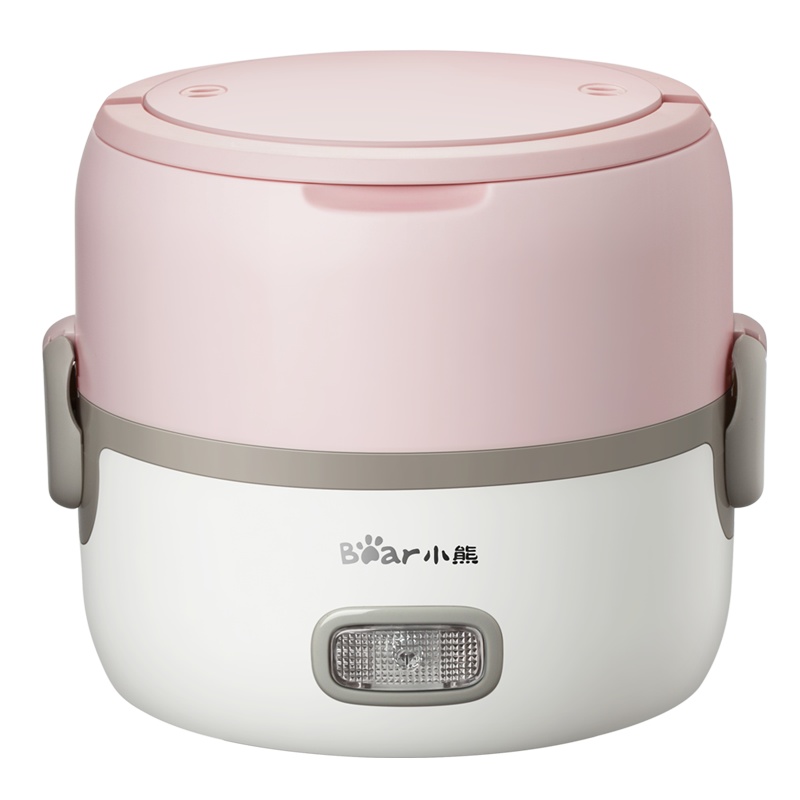 小熊(Bear)电热饭盒 DFH-B14S3 双层1.3L插电蒸煮米饭保温 负压密封保鲜 不锈钢内胆