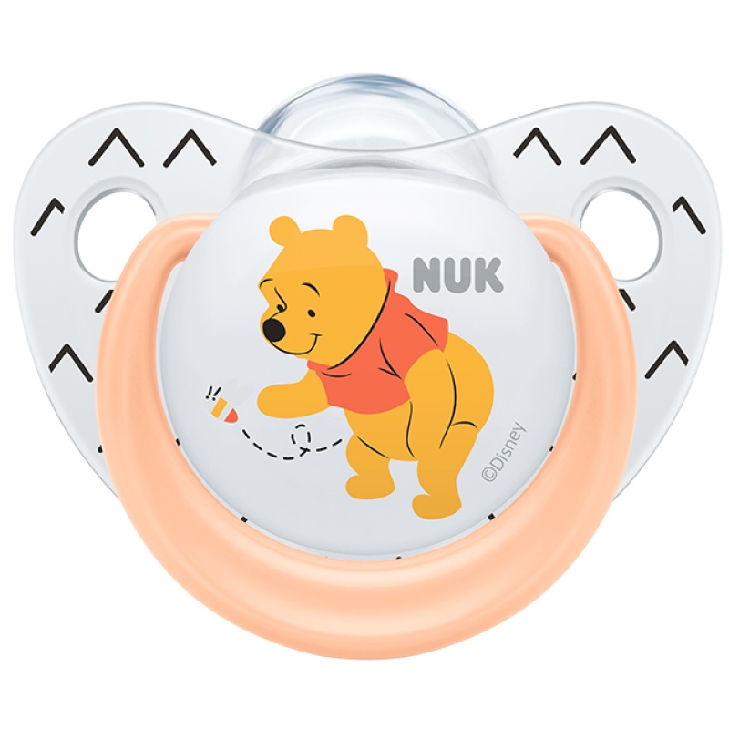 NUK安抚奶嘴NUK迪士尼系列维尼安睡型硅胶安抚奶嘴6-18月(图案随机)
