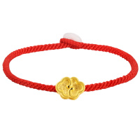 水贝珠宝(SHUIBEI JEWELRY)足金祥云红绳手链