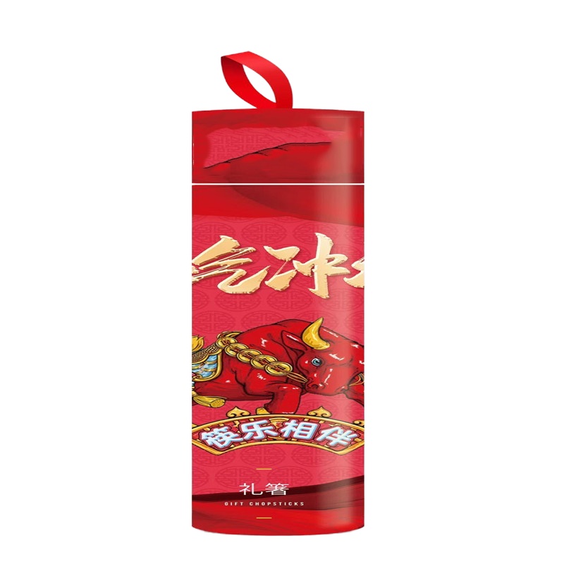 牛气冲天红檀木筷礼品