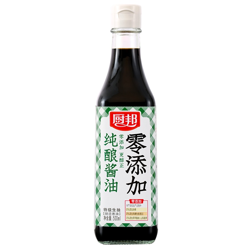 厨邦纯酿酱油500ml 特级生抽头道原汁非转基因酿造点蘸凉拌
