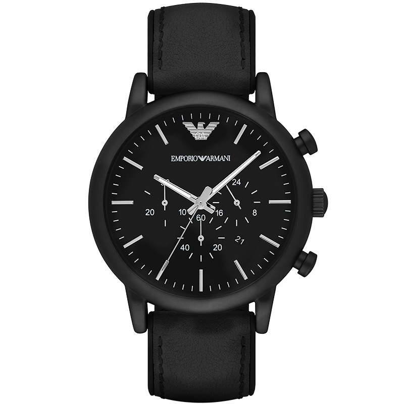 阿玛尼(EMPORIO ARMANI) 手表 欧美品牌 正品黑色男表 多功能男士休闲运动手表 石英表 男 AR1970
