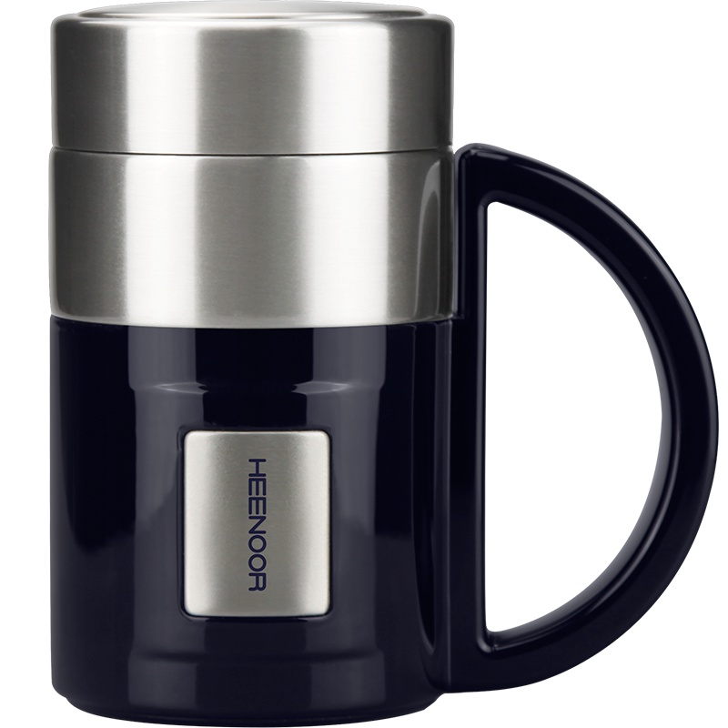 希诺不锈钢保温杯白领高管办公泡茶杯 带手柄男士真空水杯子