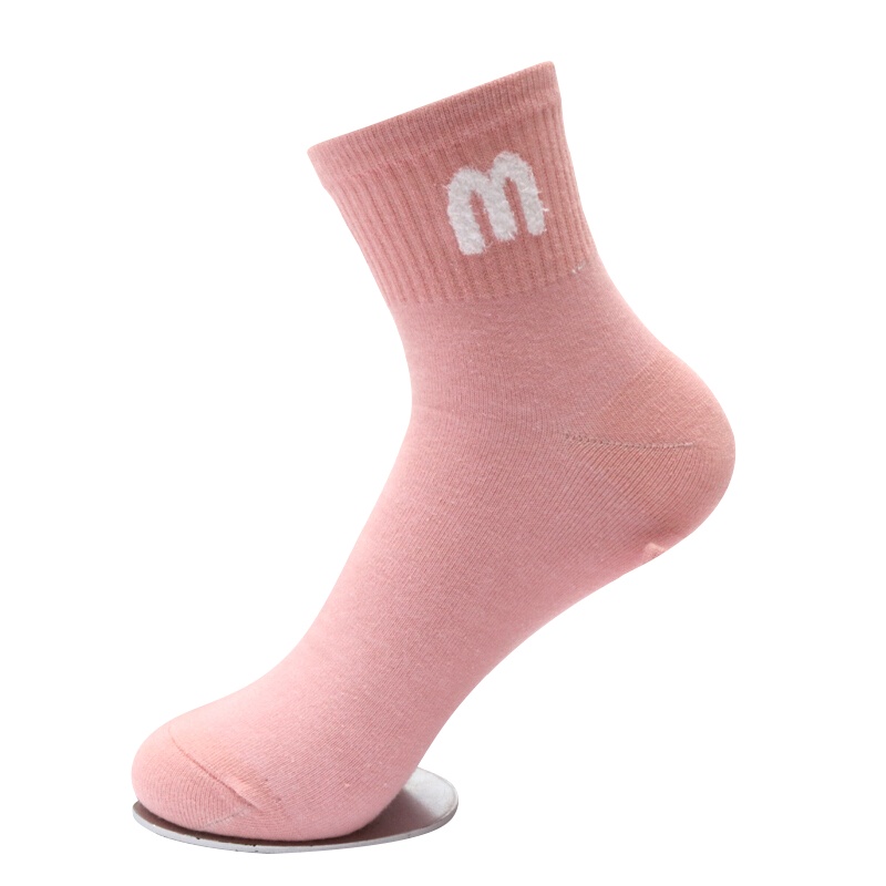 浪莎 女士棉休闲棉袜棉 运动棉袜 透气色中筒袜