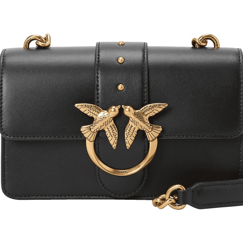 PINKO LOVE SIMPLY 口盖包 燕子LOGO 光面皮 1P227M