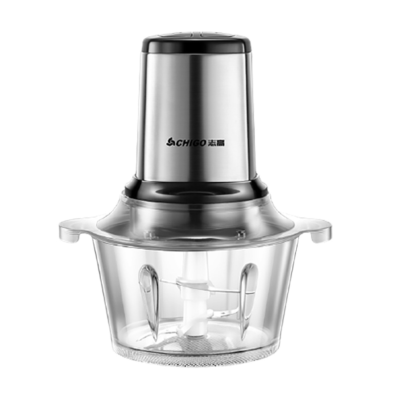 志高(CHIGO)绞肉机两档不锈钢机头 加厚玻璃杯搅肉机 1.8L搅拌机食材碎肉机 食物料理机ZG-JR02双刀