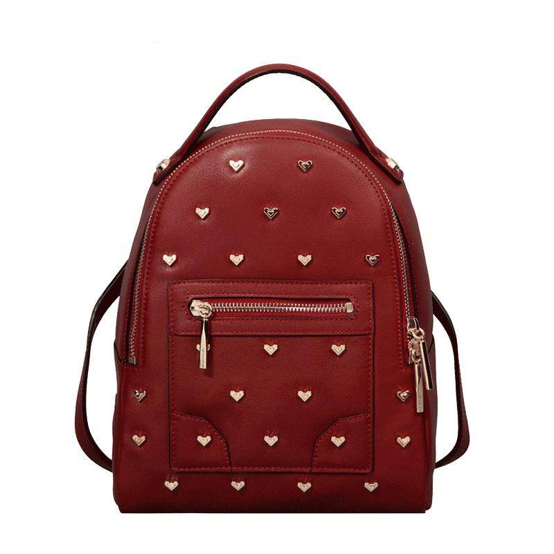 嘉里奥新款欧美时尚双肩包 真皮百搭女背包 休闲手提包旅行包