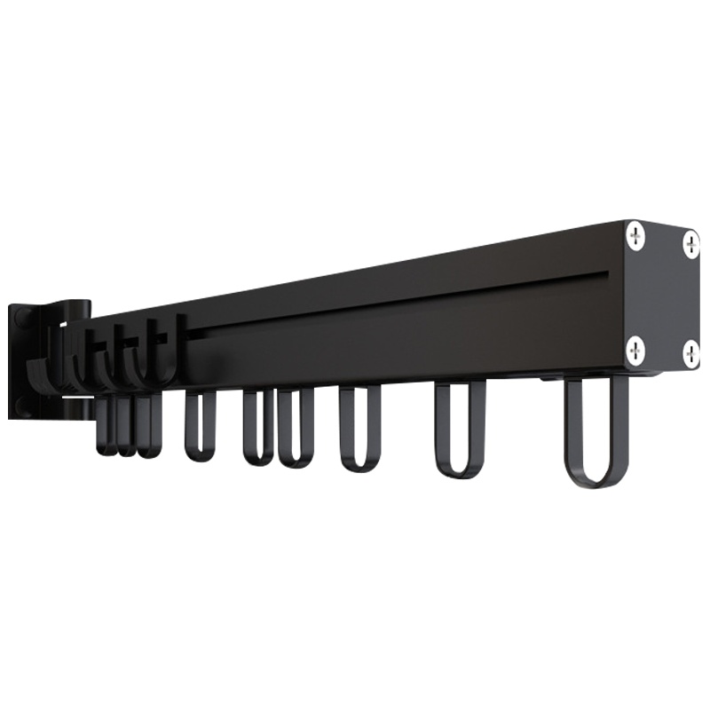 免打孔太空铝毛巾架套装 卫浴五金挂件套装丹乐(DANLE)黑色浴巾架浴室置物架 卫浴置物架