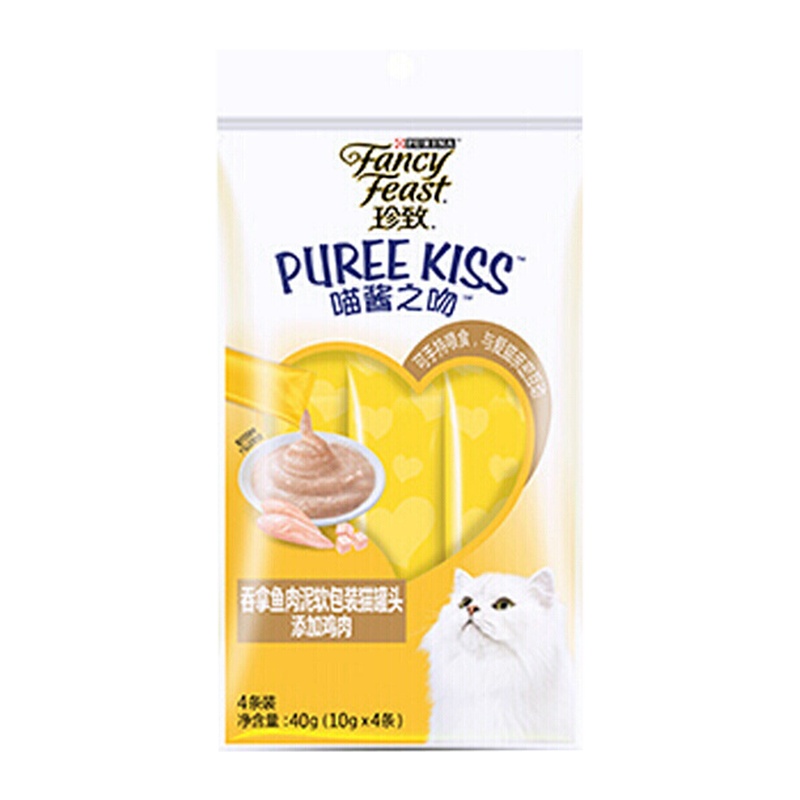 珍致吞拿鱼肉泥添加鸡肉软包装罐头40g