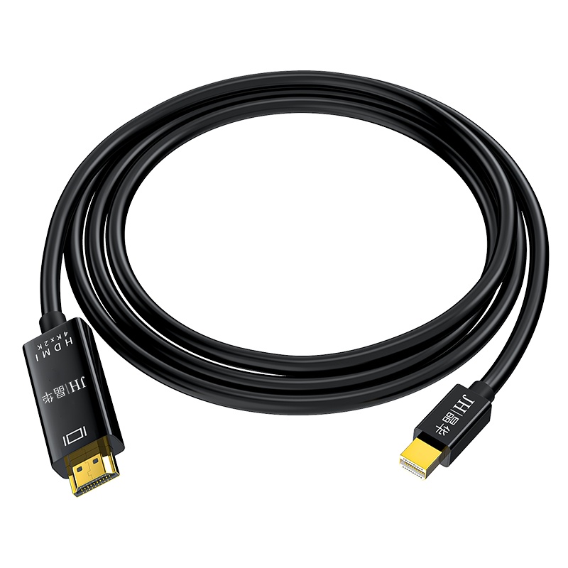 晶华 Mini DP转HDMI线 高清4K雷电接口转换线 苹果微软笔记本电脑连接电视显示器 黑色3米 Z618